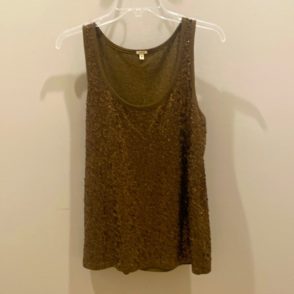J.Crew sequin bronze color tank- size M